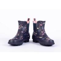 Image of Woodland Womens Navy Floral Chelsea Wellington Boots