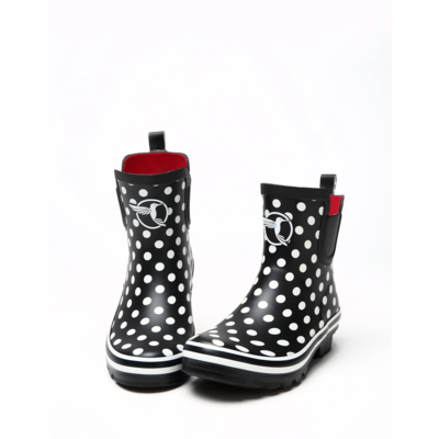Evercreatures  Black Polka Meadow Wellies