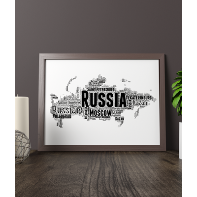 Personalised Russia Word Art Map