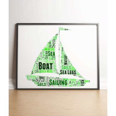 Personalised Sailing Boat Word Art
