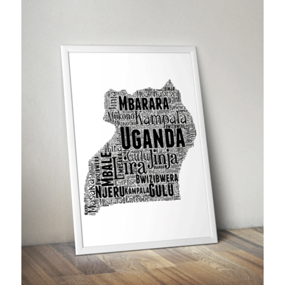 Personalised Uganda Word Art Map