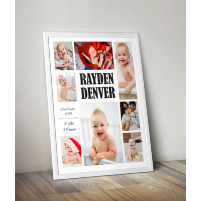 Personalised Baby Montage Photo Print - Baby Collage Frame