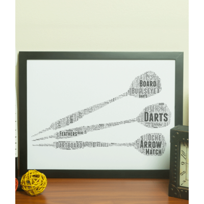 Darts Word Art Print - Personalised Darts Player Gift