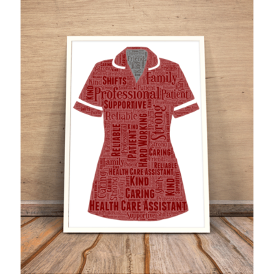 Health Care Assistant Uniform - Personalised Word Art Gift