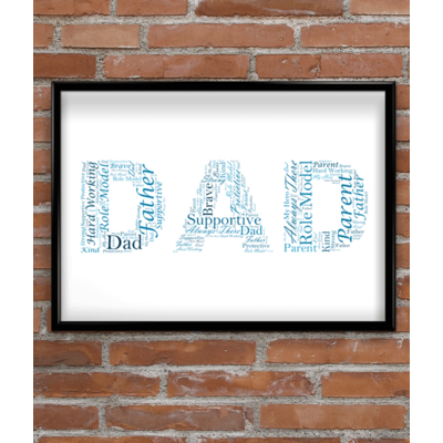 DAD Word Art Print - Personalised Gift for Dad