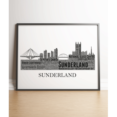Personalised Sunderland Skyline Word Art