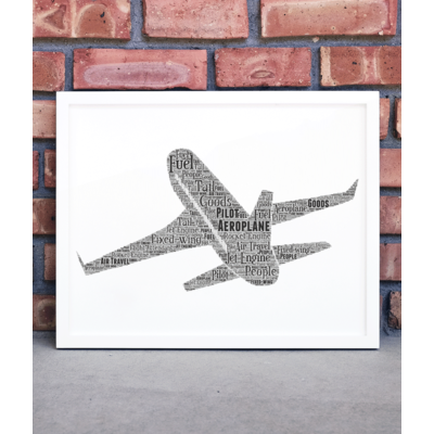Personalised Aeroplane Word Art - Plane Enthusiast Gift