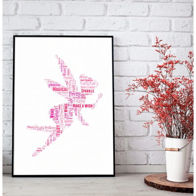 Personalised Fairy Word Art Picture Gift