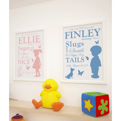 Childs Name Meaning Print - Personalised New Baby Gift