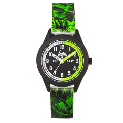 Hype Kids Green Leaf Pattern Watch
