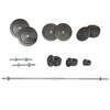 Image of Viavito 99kg Black Cast Iron Barbell and Dumbbell Weight Set