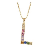 Image of Initial L Letter Necklace - Gold