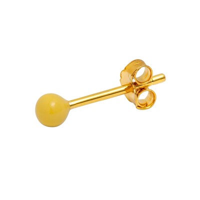 Single Colour Ball Earring - Yellow