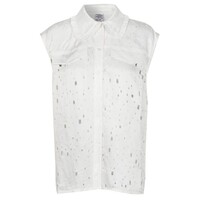 Image of Mukunda Sleeveless Shirt - Lacy White