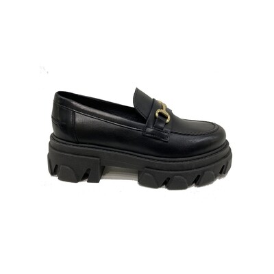 Vistine Vaca Leather Loafers - Black