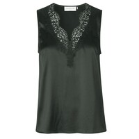 Image of Jade Lace Silk Top - Raven