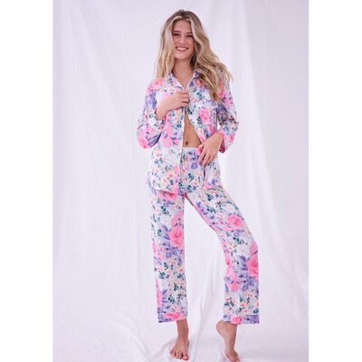 STRIPE & STARE Love Shack Fancy Pyjama Set Primrose Pinkberry