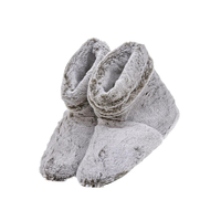 Image of Aroma Home Microwaveable Faux Fur Slipper Boots - Grey