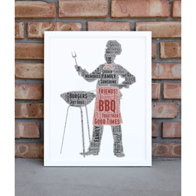 Barbecue King - Personalised BBQ Word Art Gift