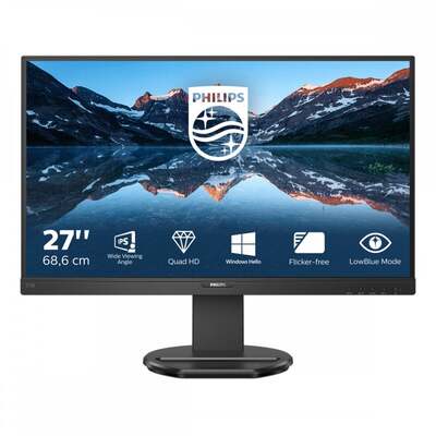 PHILIPS 27", Black, LCD Monitor,Quad HD, Speakers, Height Adjust