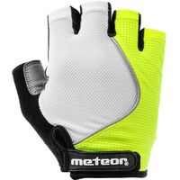 Image of Meteor Unisex Gel GXQ 140 Bicycle Gloves - White/Yellow
