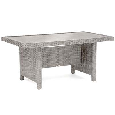 Kettler Palma White Wash Wicker Casual Dining Glass Top Table