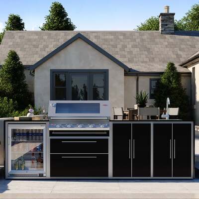 Profresco Signature S3000s 5 Burner Barbecue Quatro Outdoor Kitchen - Black