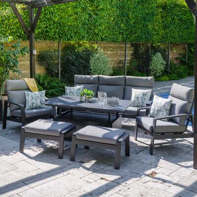 LG Outdoor Santorini Dusk Aluminium Lounge Dining Set with Adjustable Table