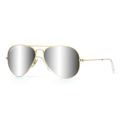 The Wild Geese® Aviator Sunglasses - Made in Italy exclusively for Metal Guru® (Colour: Chrome)