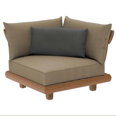Alexander Rose Outdoor Sorrento Lounge Corner Modular Chair with Cushion, Kvadrat Khaki
