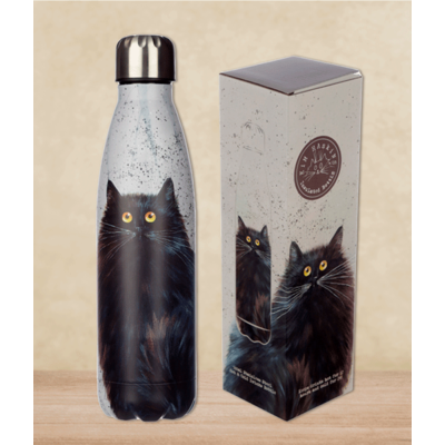 Black Cat Stainless Steel Insulated Drinks Bottle
