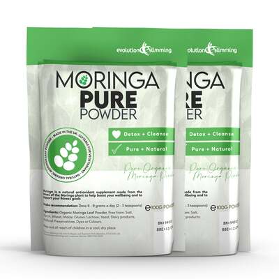 Moringa Pure 100% Pure Organic Powder 100g Pouch - 2 Pouches (200g)