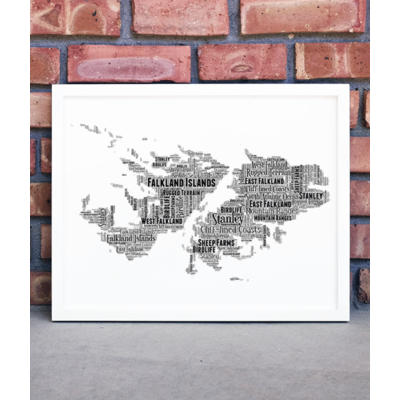 Personalised Falkland Islands - Word Art Map