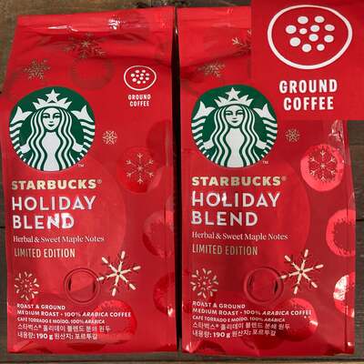 2x Starbucks Holiday Blend Medium Roast GROUND Coffee (2x190g)