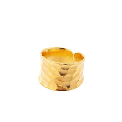 Nudo Gold Short Hammered Ring (adjustable)