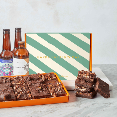 Father’s Day Vegan Brownies & Beer Gift Hamper - 12 Pieces &pipe; Hamper Gifts Delivered By Post &pipe; UK