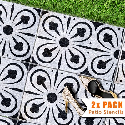 York Patio Stencil - Rectangle Slabs - 1.5x Large Pattern / 1 pack (1 stencil)