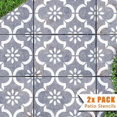 Jannah Patio Stencil - Rectangle Slabs - 6x Small Pattern / 1 pack (1 stencil)