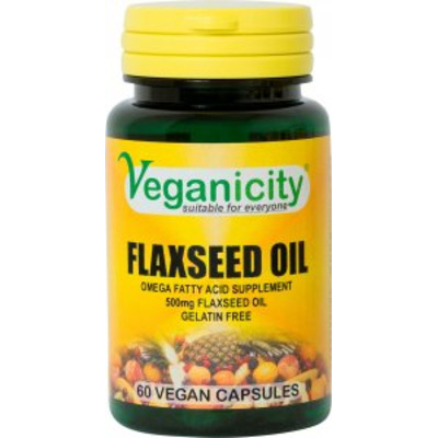 Flaxseed Oil 500mg Capsules | Vegan Supplement Store | FREE Shipping