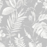 Image of Tane Leaf Wallpaper Grey Muriva 184501