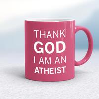 Thank God I’m An Atheist Mug – Pink/White, 10oz