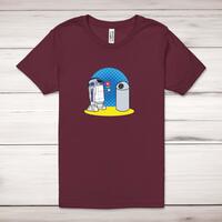 R2D2 In Love Adult T-Shirt – Maroon, 3XL