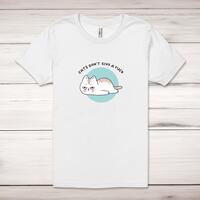 Cats Don’t Give A Fuck Adult T-Shirt – White, Medium