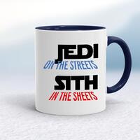Jedi On the Streets Mug – White/Navy Blue, 10oz