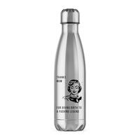Thanks Mum Water Bottle – Silver, One
