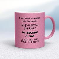 Take The Iron Throne Mug – Pink Glitter/White, 10oz