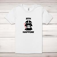 Sith Happens Adult T-Shirt – White, Medium