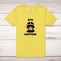 Sith Happens Adult T-Shirt – Yellow, XS