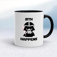 Sith Happens Mug – White/Black, 10oz