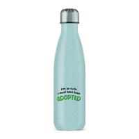 So Cute I’m Adopted Water Bottle – Blue Glitter, One